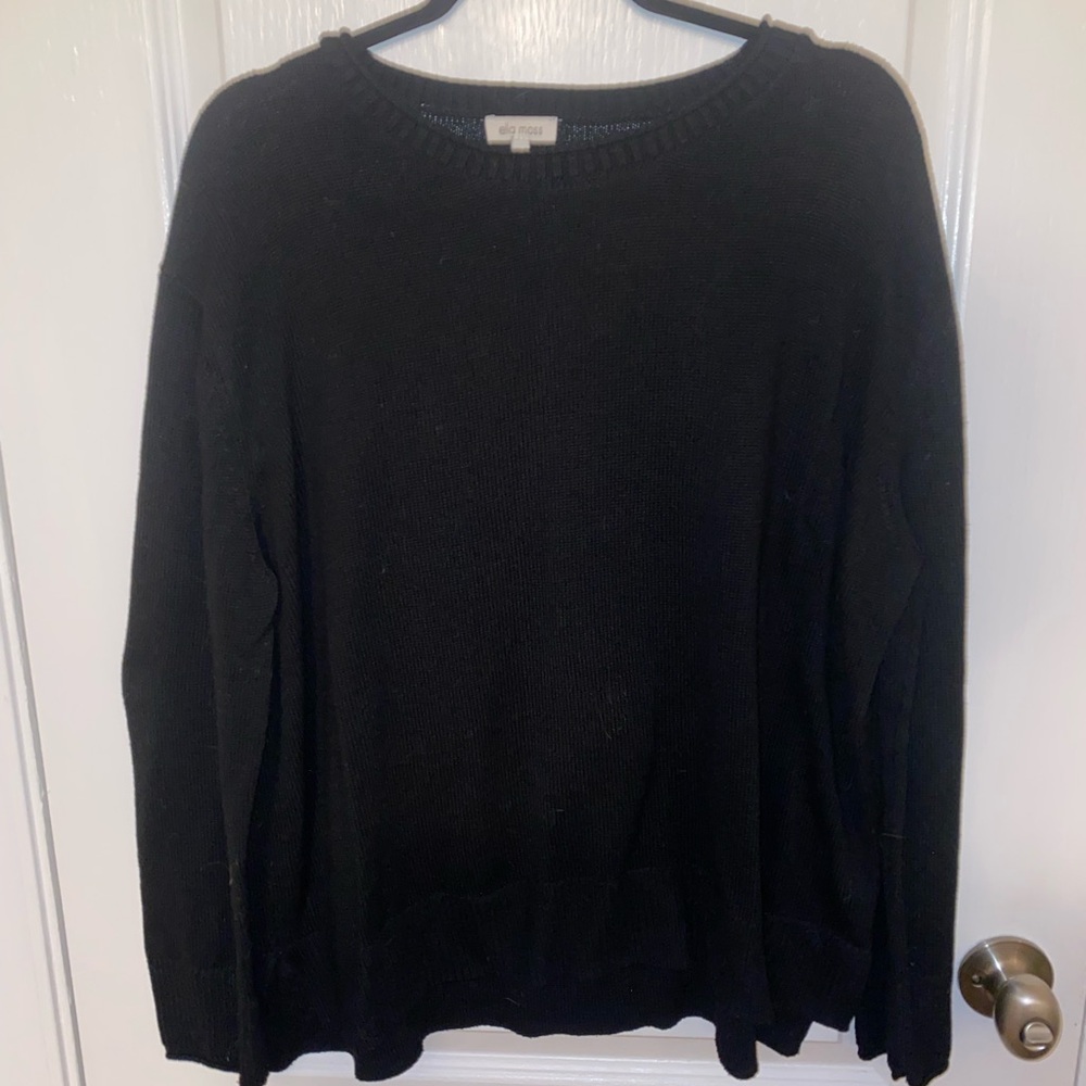 Ella Moss Classic Black Crew Neck Sweater